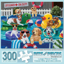 Stukjes en stukjes - 300 stukjes puzzel voor volwassenen - Puppy Pool Party - Zomerzwemmen Hond Legpuzzel van kunstenaar William Vanderdasson Voltooi