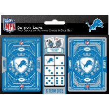 MasterPieces NFL Detroit Lions 2 Pack Cards and Dice Set