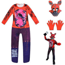 (140) 3pcs/set Fnaf Security Breach Cosplay Five Night Costume Kids Foxy Superhero Boy Girl Funny Party Carnival Suit Jumpsuit Gift