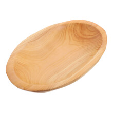 Plateau Bois Khaki Oval Simple Pour Service Alimentaire