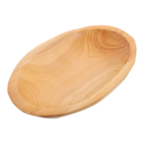 Plateau Bois Khaki Oval Simple Pour Service Alimentaire