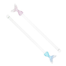 2Pcs Durable Assorted Color Glass Stir Sticks for Home Coffee Bar