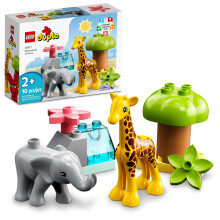 LEGO DUPLO Wilde Tiere Afrikas 10971, Spielzeug für Kleinkinder ab 2 Jahren, Lernspielzeug mit Elefant & Giraffe