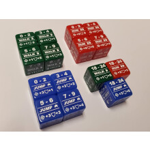 15x Battletech Movement Terninger/farvekodede Walk Run Jump Movement Modifier terninger