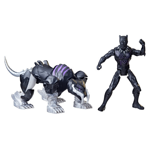 Marvel Marvel Mech Strike Mechasaurs Pantera Negra de 4 polegadas com Garra de Sabre Figuras de ao Brinquedos de super-heris para crianas de 4 anos ou mais