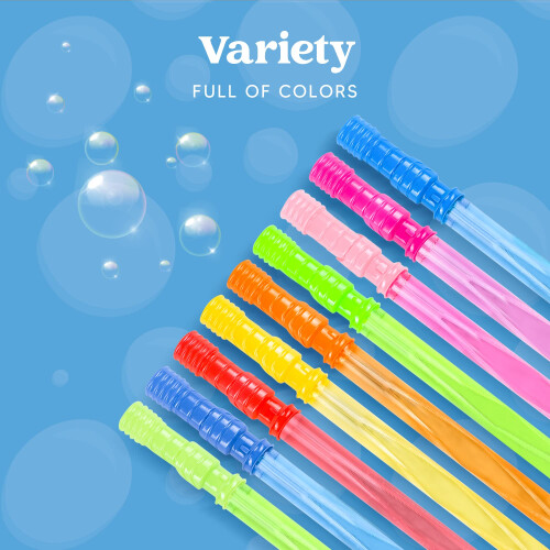 Set de 45 Bâtonnets à Bulles JOYIN avec Recharges de Solution Concentrée, 14,6" 9 Couleurs 2