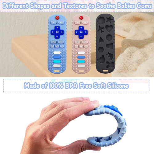 Jouets de dentition en Silicone en forme de tlcommande TV pour bbs de 612 mois 2
