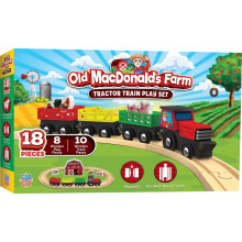 Conjuntos de trens de madeira de obras-primas - Conjunto de trens de 18 peas Old Macdonald
