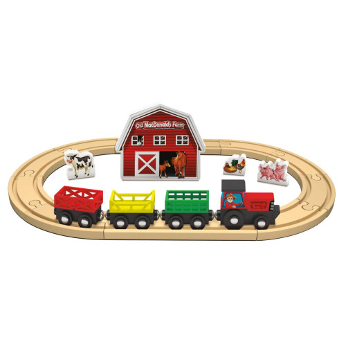 Masterpieces Wood Train Setit - Old Macdonald 18 Piece Train Set 1