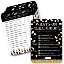 Big Dot of Happiness Adult Happy Birthday - Goud - 2-in-1 verjaardagsfeestjekaarten - Activiteit Duo Games - Set van 20