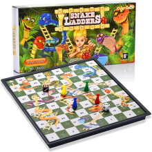 ColorGo Magnetic Snakes and Ladders Board Games with Folding Board Travel Games Set for Kids and Adults (Magnetic Snakes and Ladders Set) - 9.76 Inch