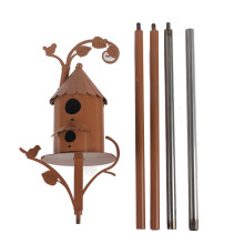 Metal Bird House with Pole Metal Art Cottage Bird