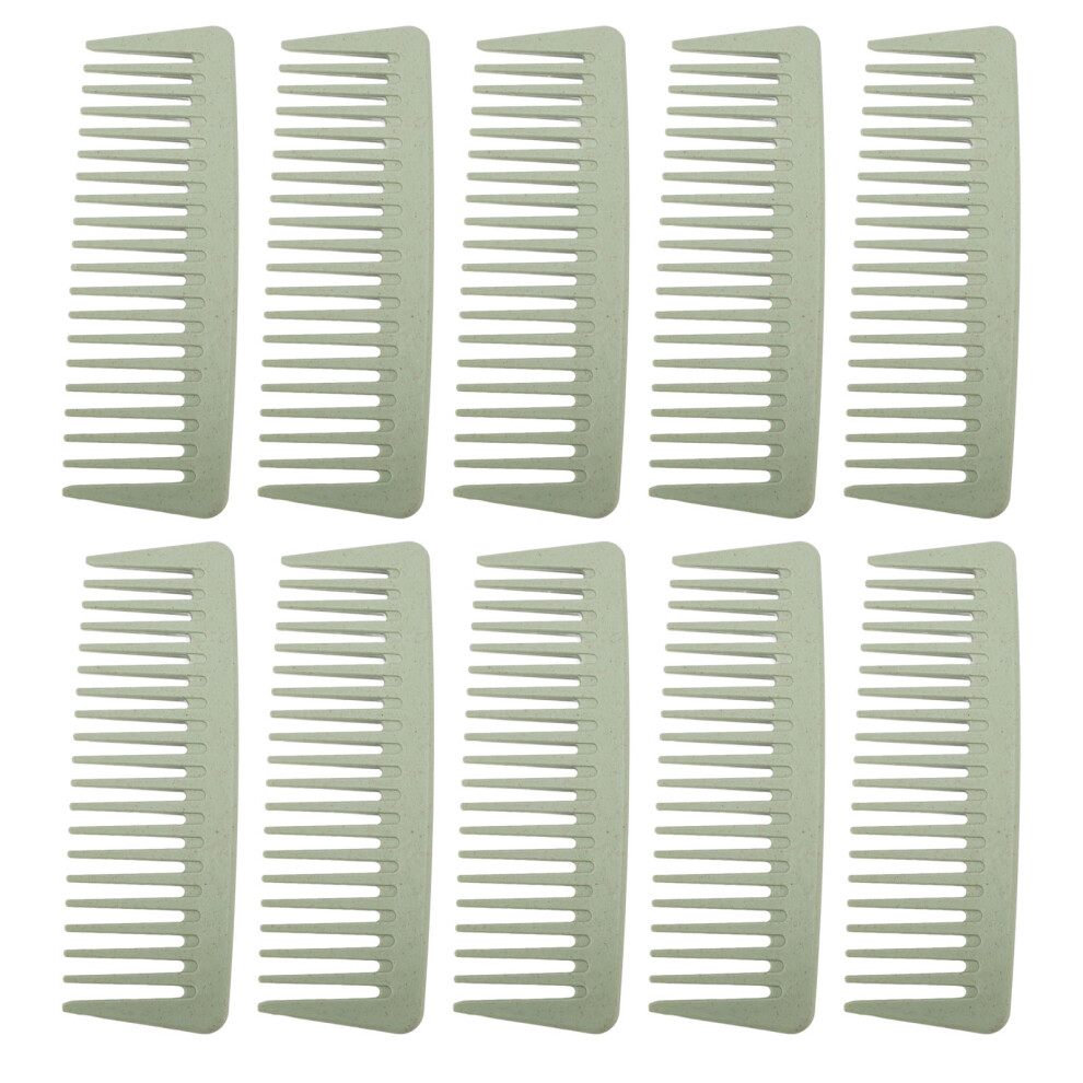 Unisex 10Pcs Wide Tooth Comb Wheat Stalk Portable