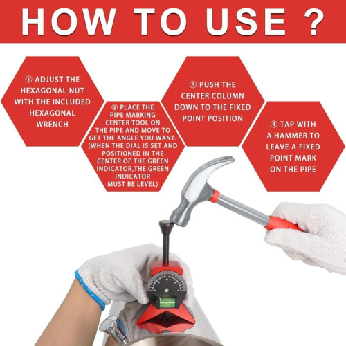 Pipe Centring Finder Tool with Magnetic Head, 2.75 Y Shape Adjustable Pipe Laying Tool for Precision Alignment 2