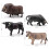 4 Pcs Simulation Farm Cow Cattle Ox Bull Figurine 2