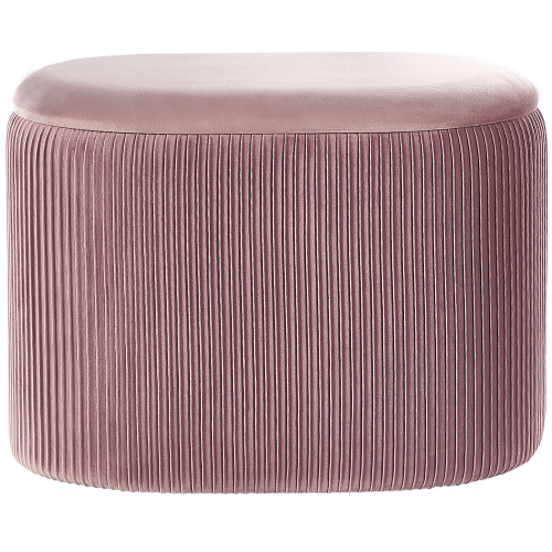 Beliani Storage Pouffe RICHLAND Velvet Pink 2