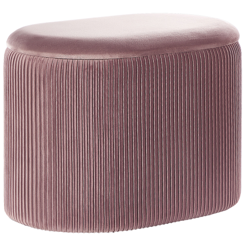 Beliani Storage Pouffe RICHLAND Velvet Pink