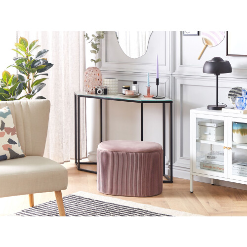 Beliani Storage Pouffe RICHLAND Velvet Pink 1