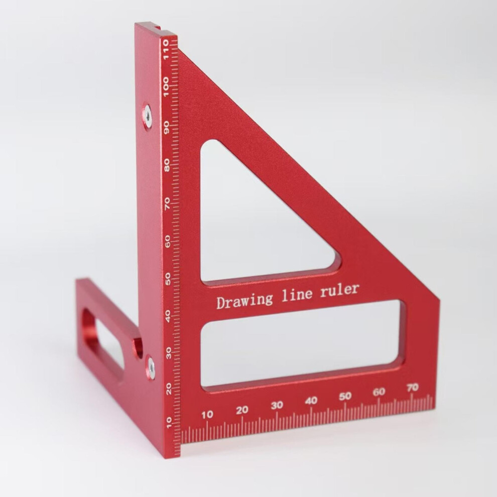 3D Multi-Angle Measuring Ruler, 45/90 Degree, Aluminum Alloy, Precision Layout Tool, Square Miter Triangle, Metric Red Style-01 6447073983412