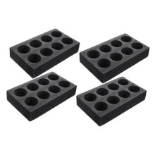 Foam Frame Cup Holder Pack of 4, Reusable Coffee and Drink Can Carrier, Pearl Cotton Black, Takeaway Tray