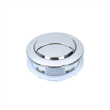 Toilet Flush Button, ABS Plastic Round Toilet Water Tank Button, 58mm Upper Diameter, 48mm Installation Diameter, FL21002 Silver