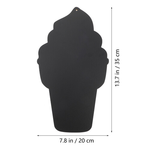 Ice Cream Shaped Board Kitchen Hanging Chalkboard Black 1set 2