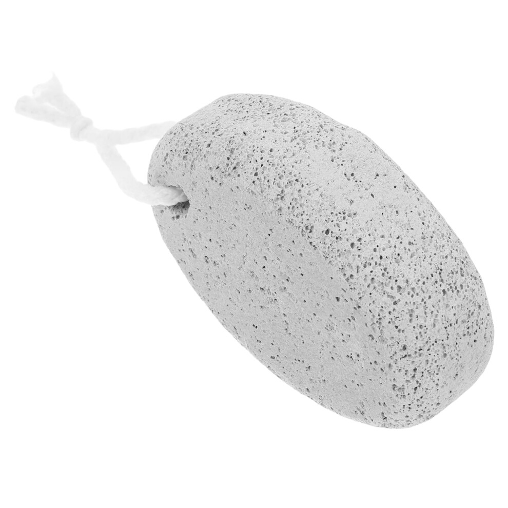 Light/Gray Oval Foot Scrubbing Pumice Stone For Dead Skin Removal - Natural Volcanic Foot File - Pedicure Tool For Callus Care