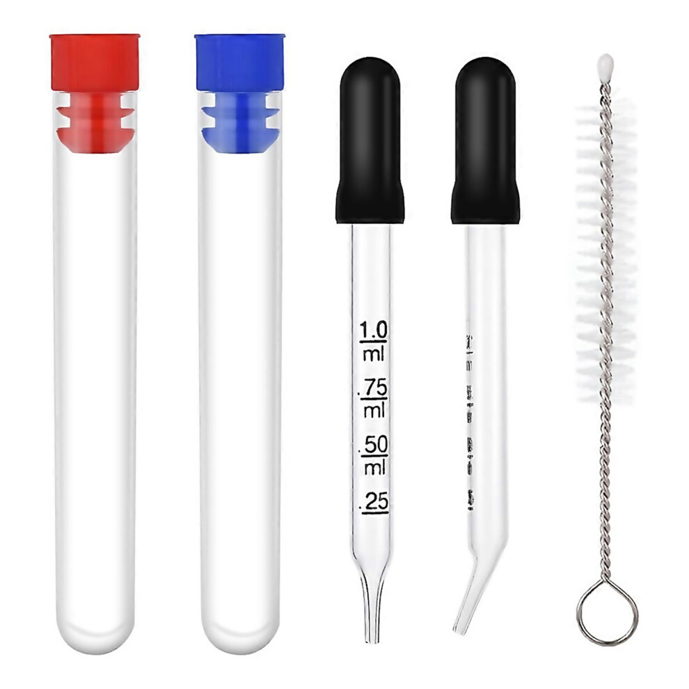 For 2pcs 1ml Eye Dropper Glass Pipette With Measurements Eyedropper