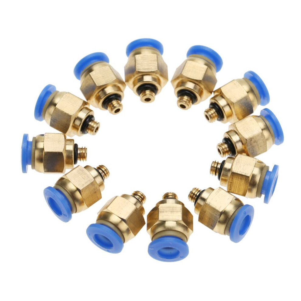 6Mm Air Tube Quick Connectors 20Pcs Male Pneumatic Straight Connector Kit With Precision Thread For Air Pipe And Tools Pc6-M5 6482260979786