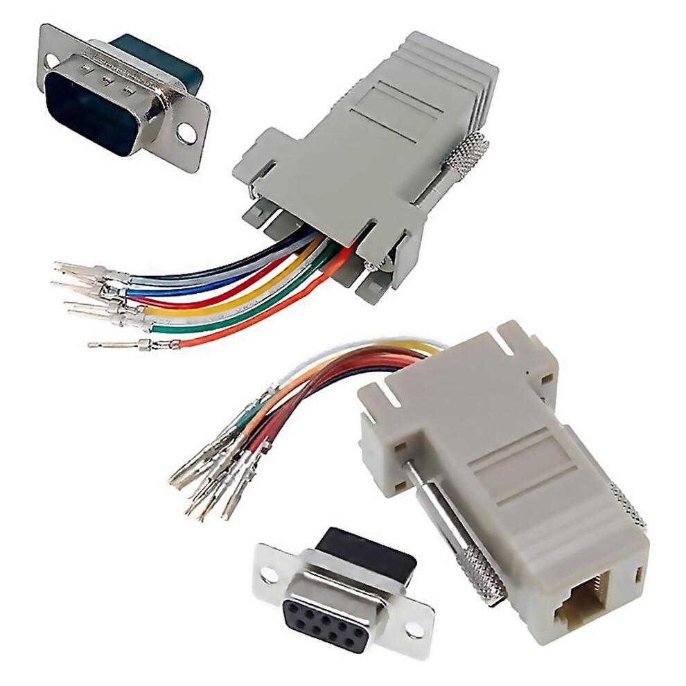 For 10Pcs Db9 To Rj45 Modular Adapter Db9 To Rj45 Female Jack Adapter 6000001167379