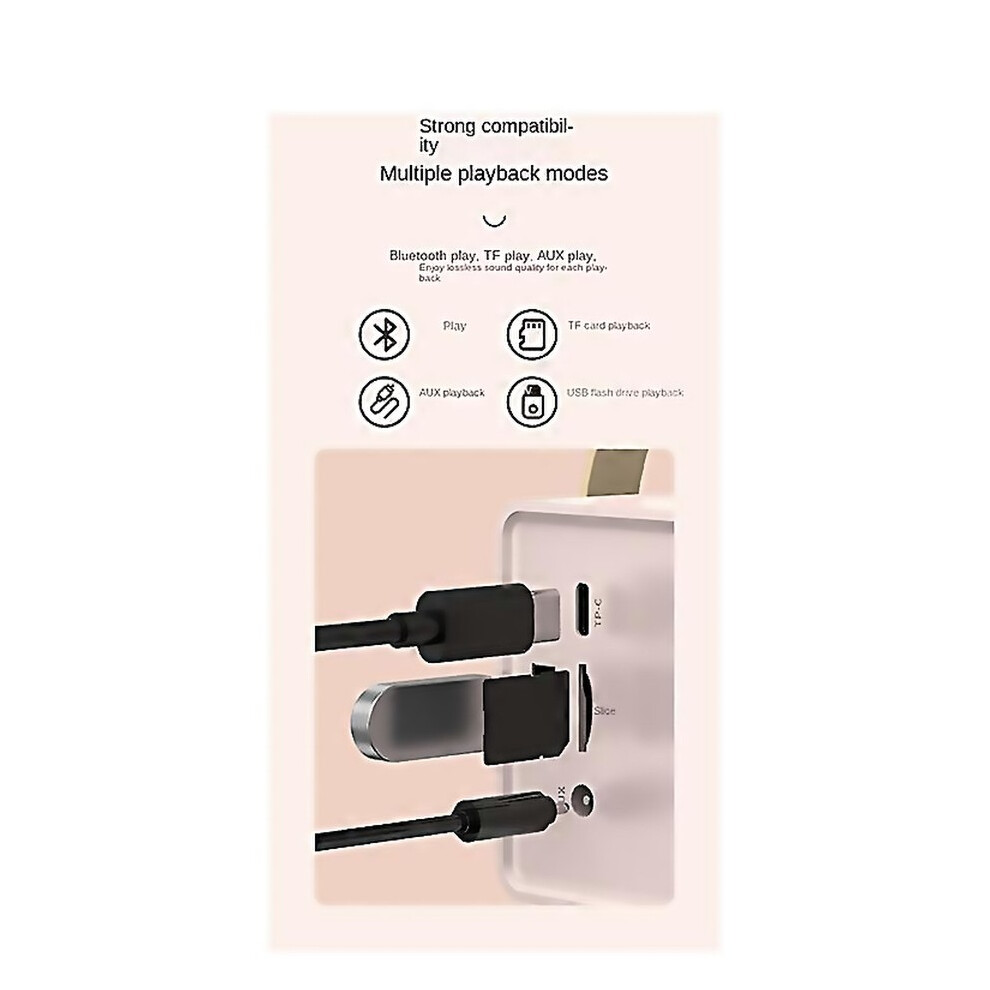 For Bluetooth Speaker Classical Retro Music Player Sound Stereo White 6000001167911