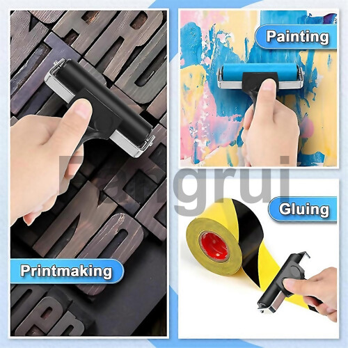 For 3 Pcs Rubber Brayer Roller Stamping Roller Gluing Roller 2