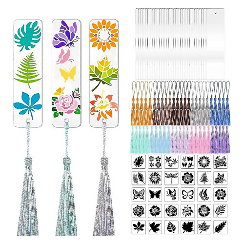 For Blank Acrylic Bookmark Set Flower Style Pattern Template