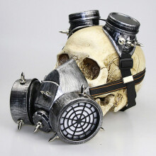 Steampunk-Gasmaske-Goggles, 68 cm Maske, 5,5 cm Rahmen