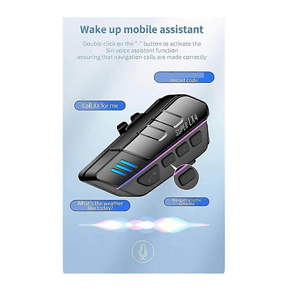 For Lx4 Bluetooth Motorcycle Helmet Headset Wireless Handsfree Call Red-image-OPC-PJYHJZ9-NEW