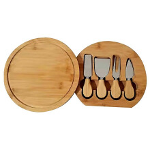 For Bamboo Cheese Board Set Equipped With Round Wooden Boards For Picnics