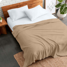 (King, Beige) 100% Egyptian Cotton Flat Sheet Luxury Soft Hotel Quality Single Double King Bed Sheets UK