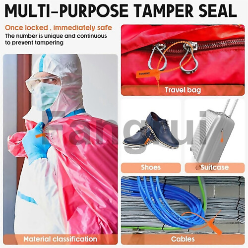 For 1000 Pcs Plastic Tamper Seals Tags Orange 1