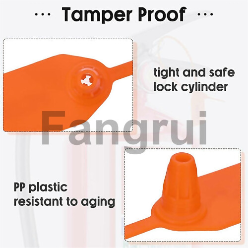 For 1000 Pcs Plastic Tamper Seals Tags Orange 2
