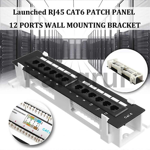 For Network Tool Kit 12 Port Cat6 Patch Panel Rj45 Networking Wall Mount 2