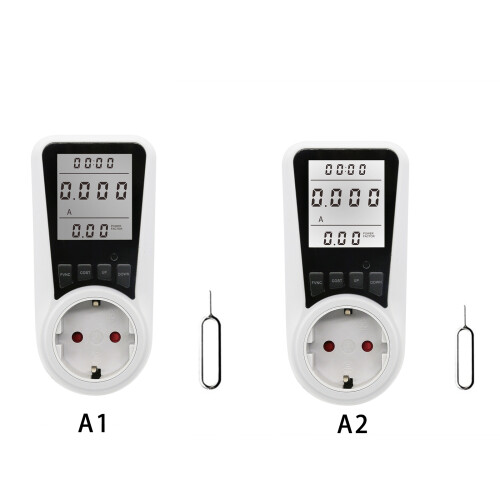 White Light Power Meter Socket, 16A, 230V, 12.7cm 2