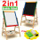 Kid Wooden Art Easel Double Sided Blackboard Magnetic Multi Surface Functional 1