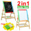 Kid Wooden Art Easel Double Sided Blackboard Magnetic Multi Surface Functional 5