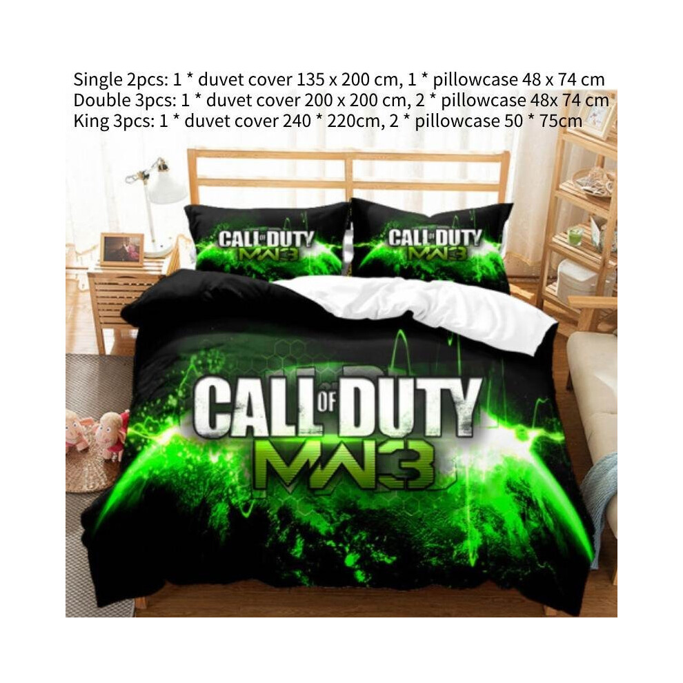 (Double)Funda NóRdica Individual Doble King Con ImpresióN Call Of Duty Ropa De Cama Para El Hogar Muebles-image