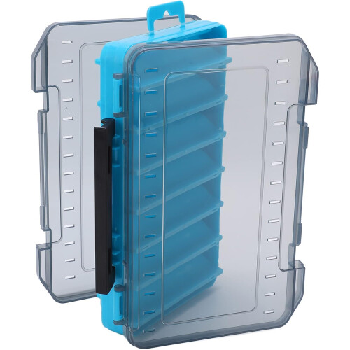 Doppelseitig Köderbox 2-Sided Fishing Lure Storage Box Waterproof Blue for Anglers 1