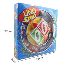 (Blue) Uno Spin Card Game Board Game Toy Family Party Education Prop Interactive Gift