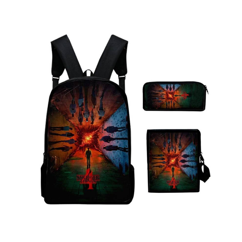 (Style 4) Stranger 3pcs Things Schoolbag Lunch Bag Pencil Case Kids Set Student School-image-OPC-PJYK9FV-NEW