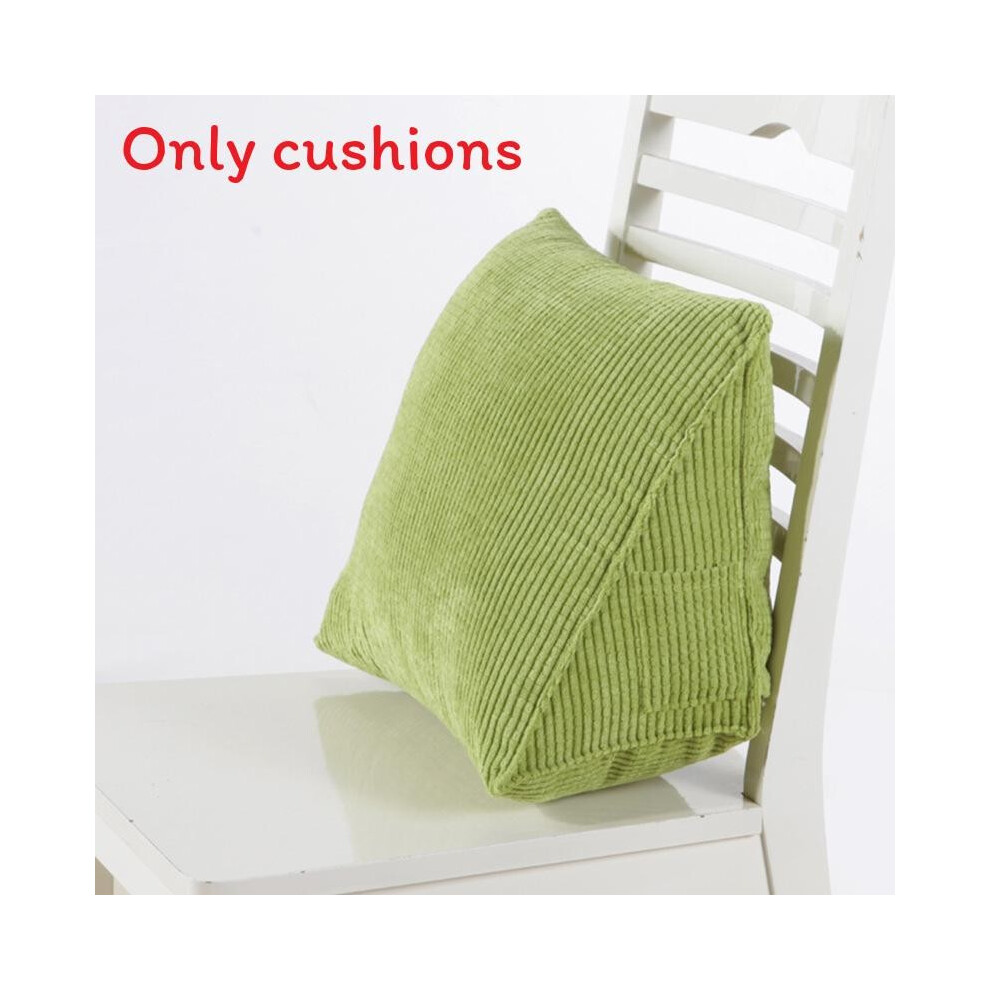 (Green) Solid Corduroy Color Cushion With Detachable Design Wedge Pillow Pad Lumbar