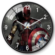 (G,12In)Captain America Muster Wanduhr für Zimmer Wohnen