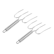 Turkey Forks Stainless Steel Set of 2, Heavy-Duty Turkey Lifting Forks for Roasting, Camping, and Poultry Handling